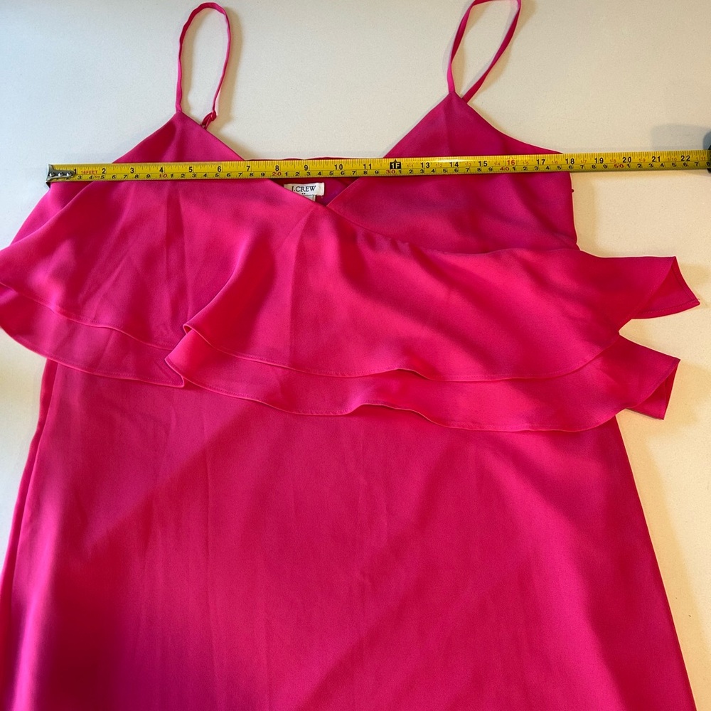 J.Crew Ruffle Front Cami Dress In Wild Berry - Picture 9 of 10